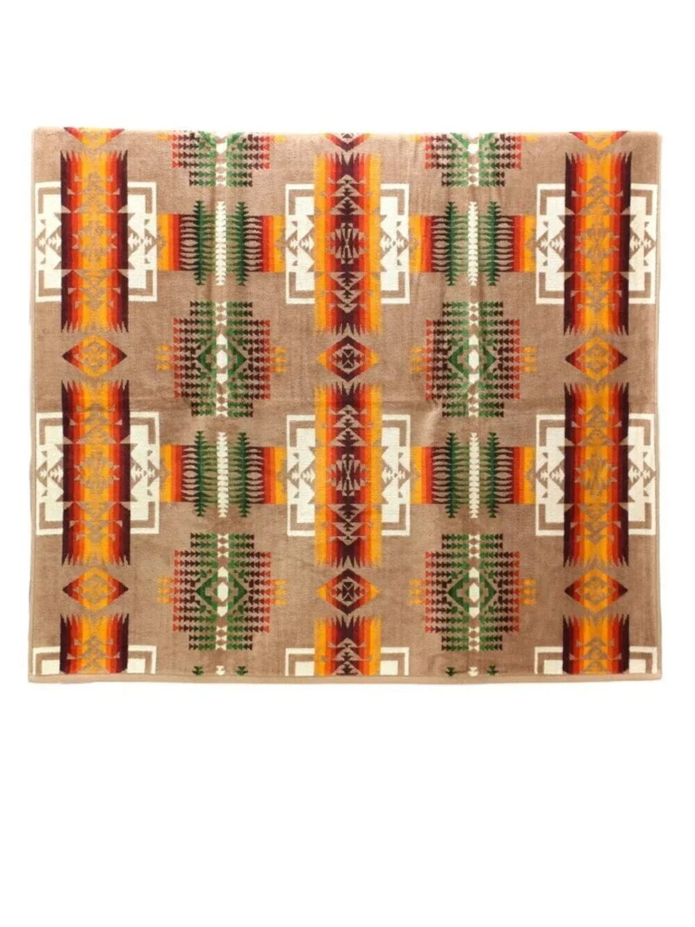 PENDLETON XB233-51114 JACQUARD SPA TOWL CHIEF JOSEPH KAHKI